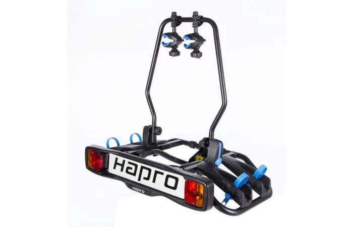 Hapro Fietsdrager Atlas Premium E-Bike 2F 7/13-polig Blauw Kantelbaar 1 Hapro Fietsdrager Atlas Premium E-Bike 2F 7/13-polig Blauw Kantelbaar