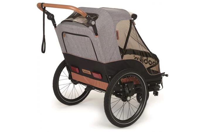 Bobike Fietskar Trailer 2-Kinderen Zwart/Grijs 2 In 1 2 Bobike Fietskar Trailer 2-Kinderen Zwart/Grijs 2 In 1 - Afbeelding 2