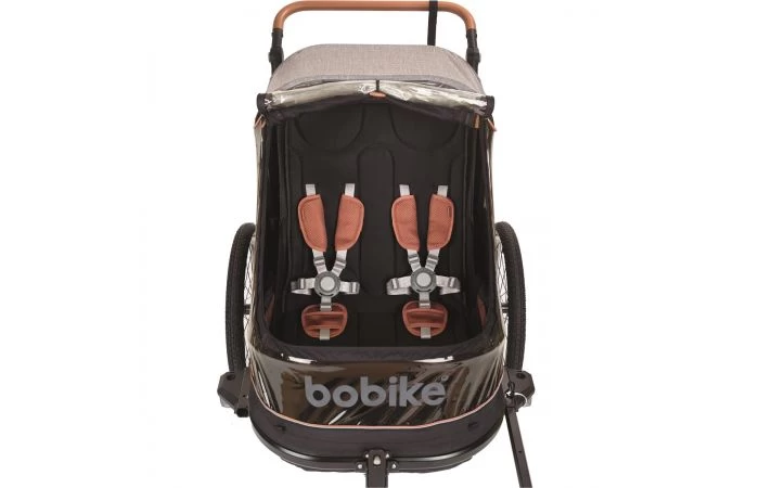 Bobike Fietskar Trailer 2-Kinderen Zwart/Grijs 2 In 1 3 Bobike Fietskar Trailer 2-Kinderen Zwart/Grijs 2 In 1 - Afbeelding 3