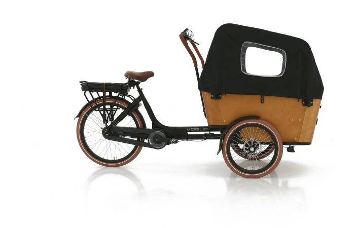 VOGUE Carry 3 Elektrische Bakfiets Zwart/Bruin 4 VOGUE Carry 3 Elektrische Bakfiets Zwart/Bruin - Afbeelding 4